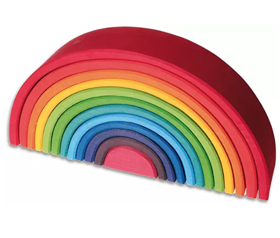 林村3-6岁幼儿园低结构木质环保steam建构教玩具华德福grimms彩虹积木