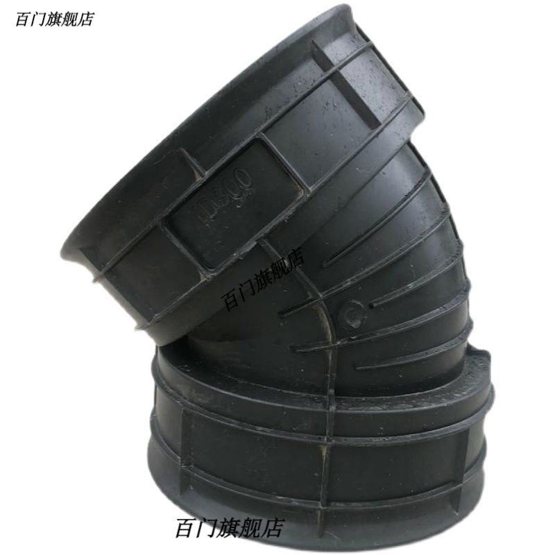 hdpe双壁波纹管配件接头直通三通波纹排水管90度45度弯头管件胶圈 200