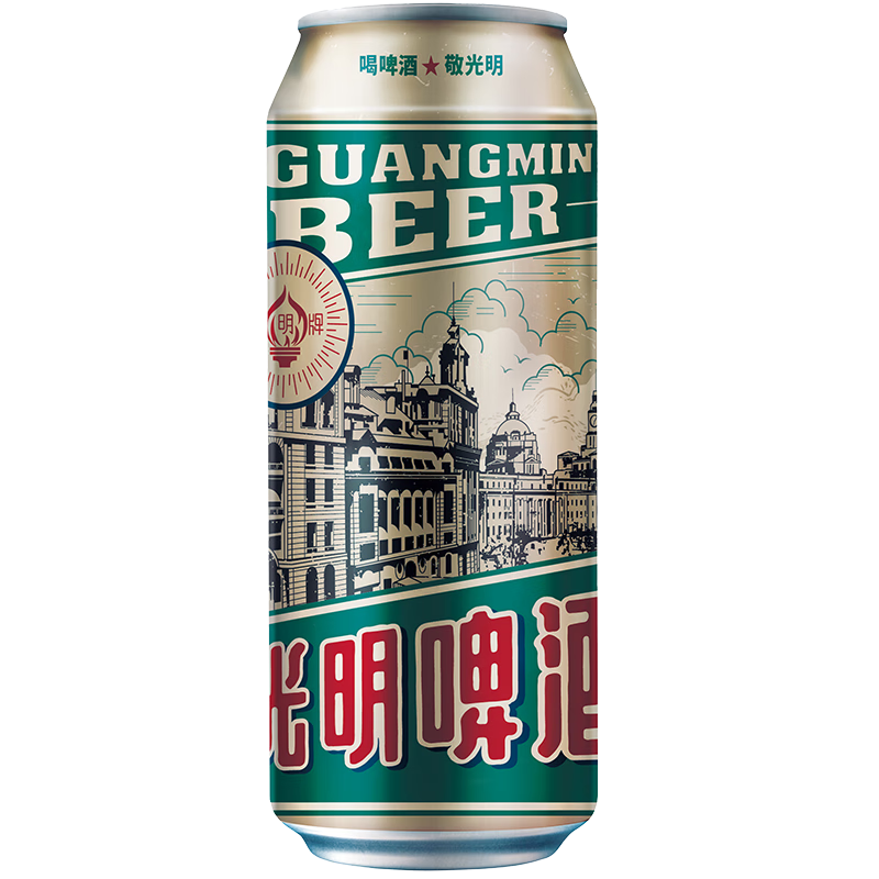 青岛啤酒光明啤酒风光9.5度罐装听装啤酒 500mL 12罐 整箱装