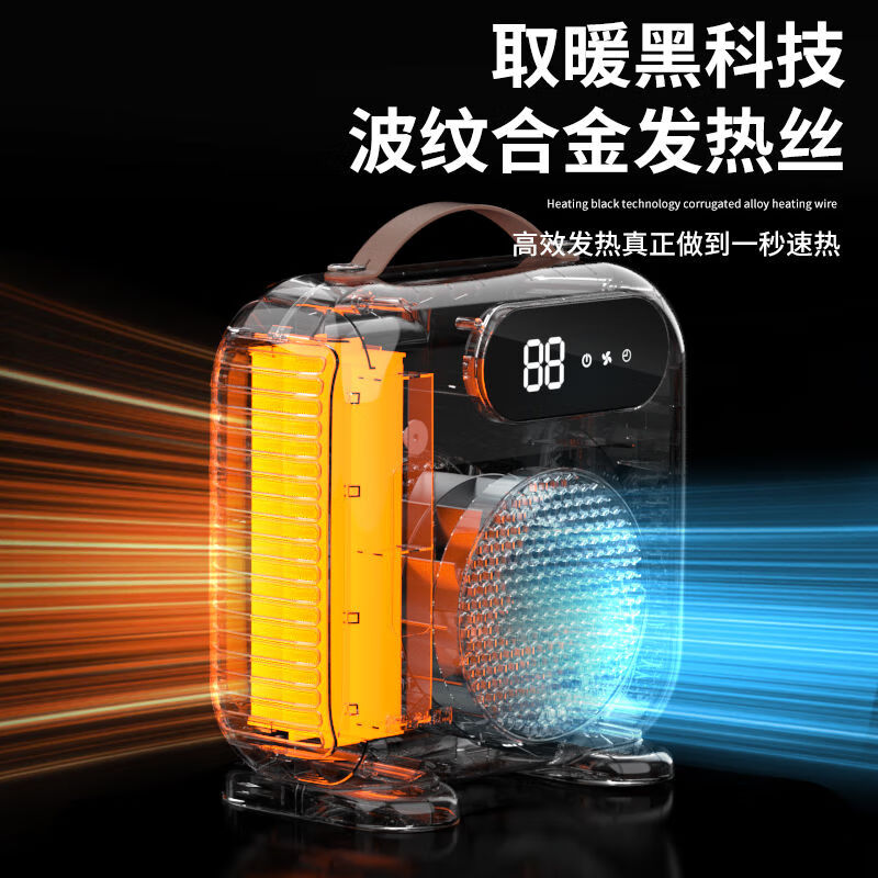 亚都（YADU）取暖器/暖风机/电暖器/电暖气/台式暖风机 /家用立卧两用速热电暖炉 豪华遥控双温控款