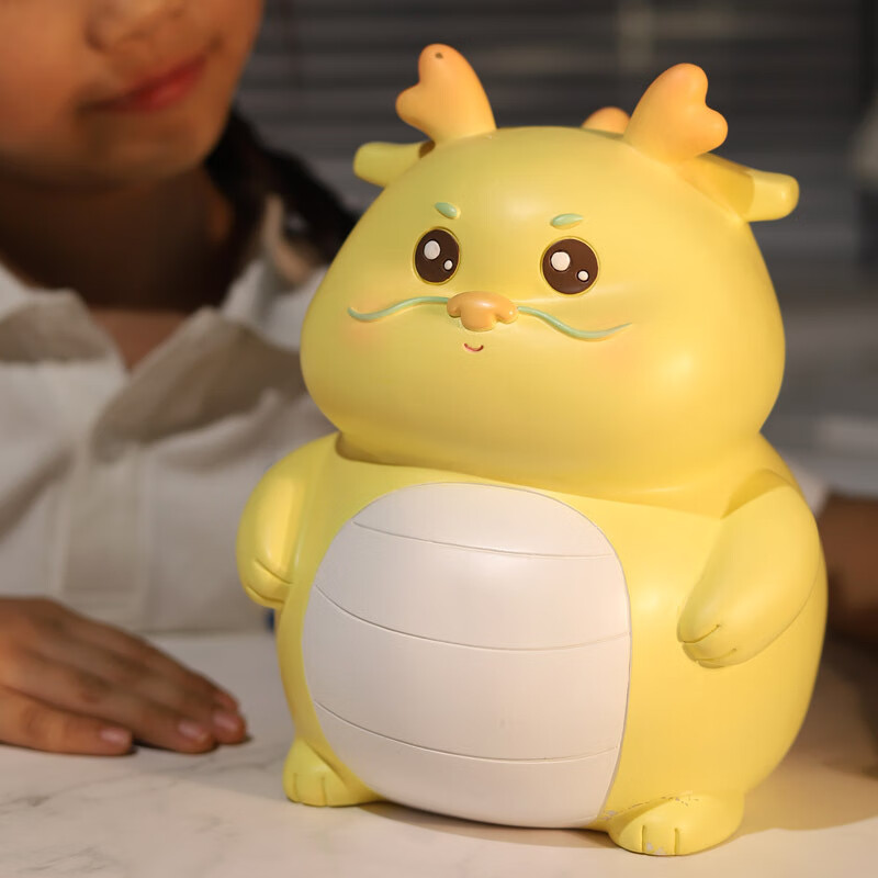 装饰大容量储蓄罐儿童生日礼物男生女生 a1836 胖胖龙存钱罐-黄(大号)