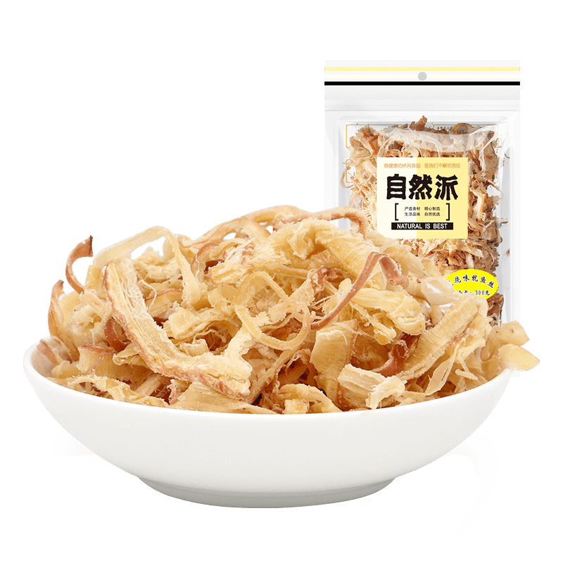 自然派炭燒味魷魚絲300g/袋休閑海味零食即食海鮮特產(chǎn)魷魚絲辦公室零食