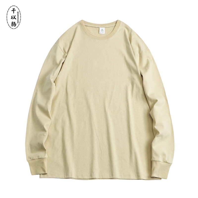 千以扬 纯棉落肩圆领卫衣宽松外套定制印logo照片工作服diy男女广告