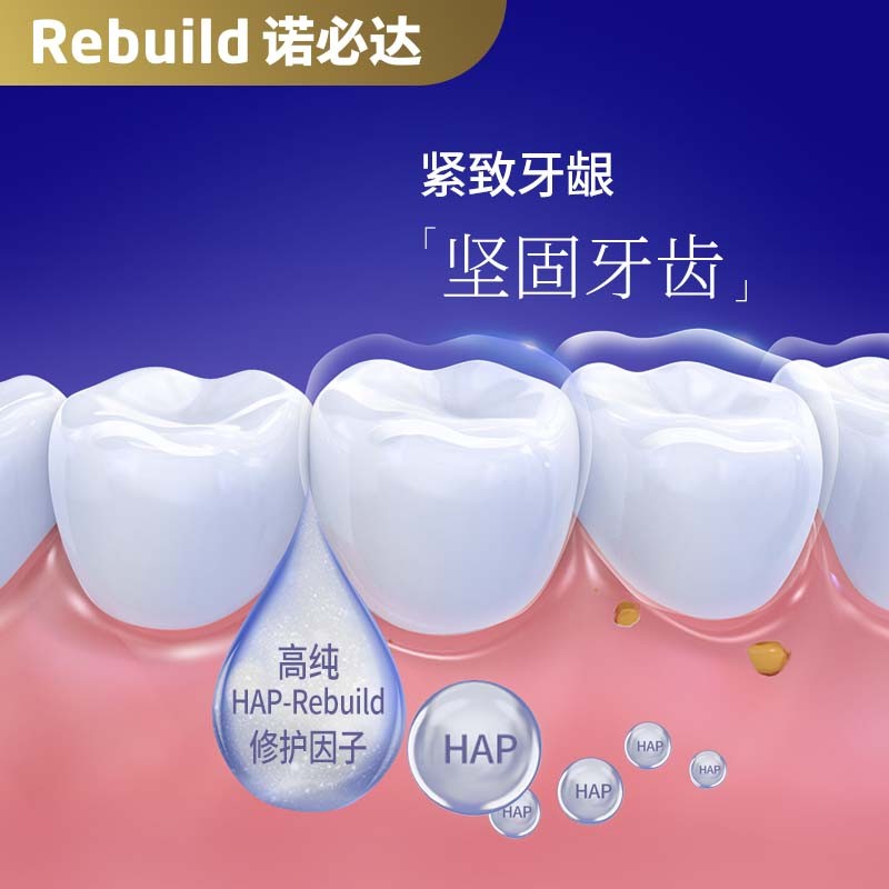诺必达Rebuild固齿焕白牙膏组合 修护牙釉质去渍抗牙结石抑制口臭美白 100g+100g