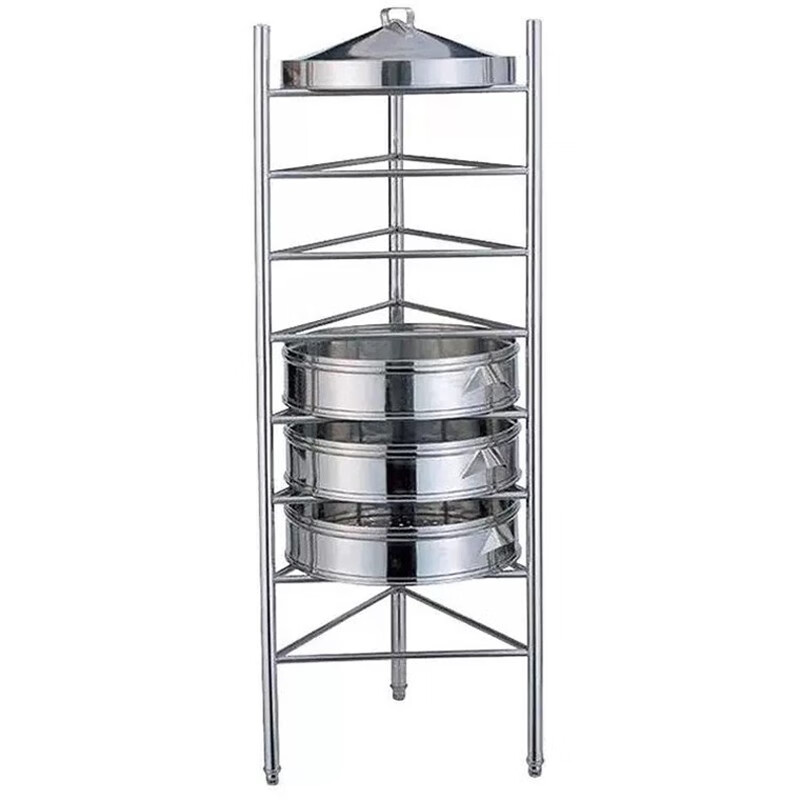 凡小熊不锈钢八层三角蒸笼架子蒸包店面包店厨房置物架笼架 宽570x高