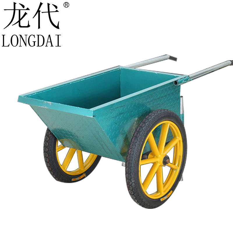 龙代(longdai) 建筑工地手动运输车水泥车双轮承载人力斗车gyj 绿色
