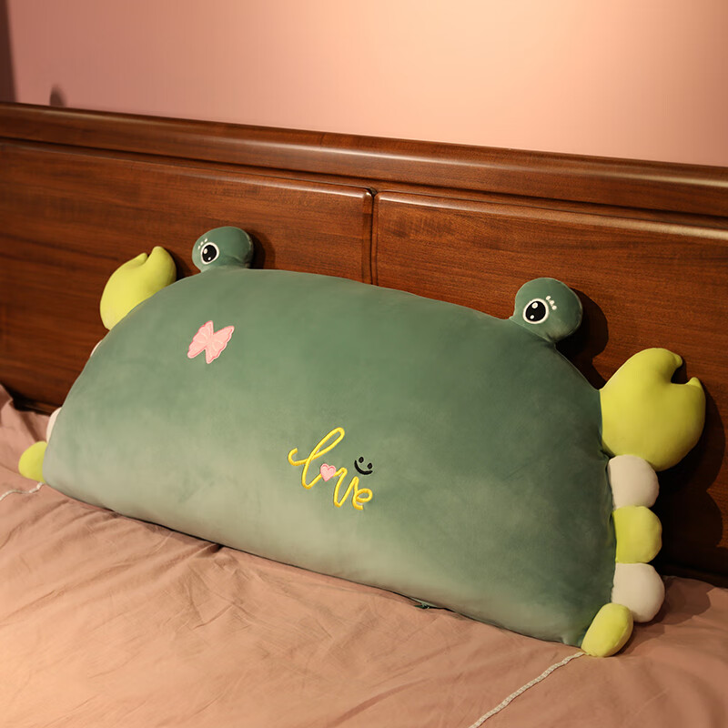 松海居靠枕床头可爱卡通大闸蟹抱枕靠垫靠背床上靠枕女生床头睡觉夹腿