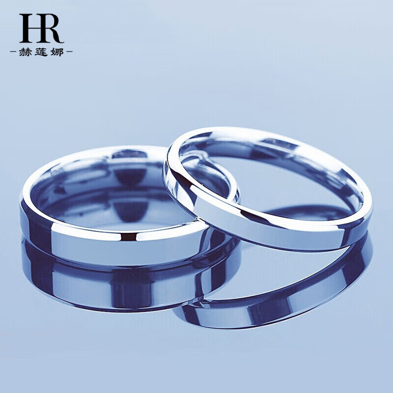 赫莲娜情侣戒指一对求婚结婚对戒圣诞节礼物送女朋友生日礼物 平面款(活口版)