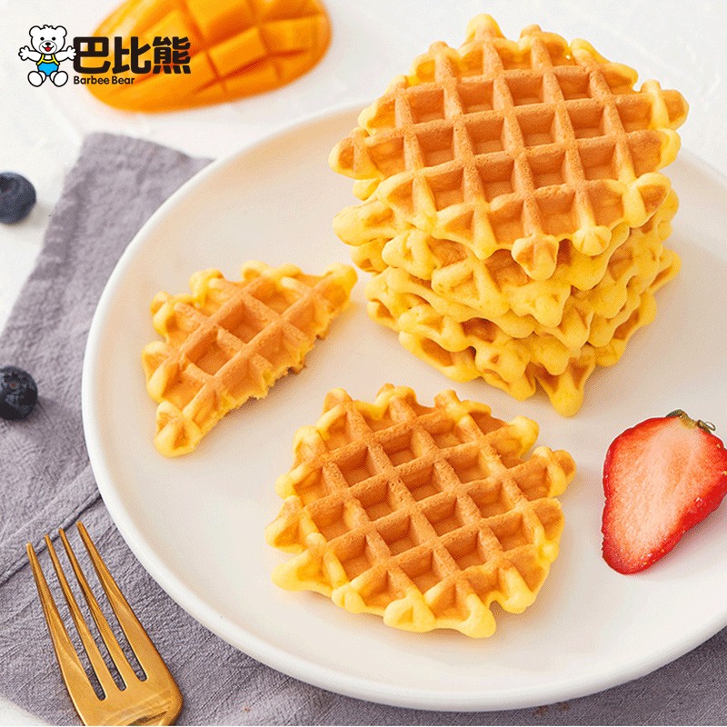 巴比熊(ba bi xiong) 无蔗糖华夫饼新品蛋糕面包手撕面包健康零食代餐