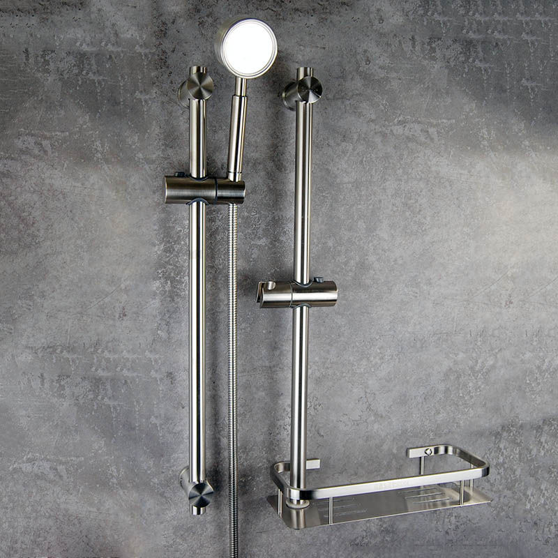 花洒支架花洒升降杆支架免打孔304不锈钢淋浴喷头固定座免钉配件器底