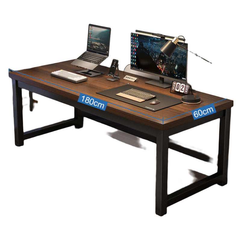 蔓斯菲尔（MSFE） 电脑桌台式家用办公简约现代简易书桌学生写字学习桌子工作台 【稳固加粗方腿】黑橡木色180cm