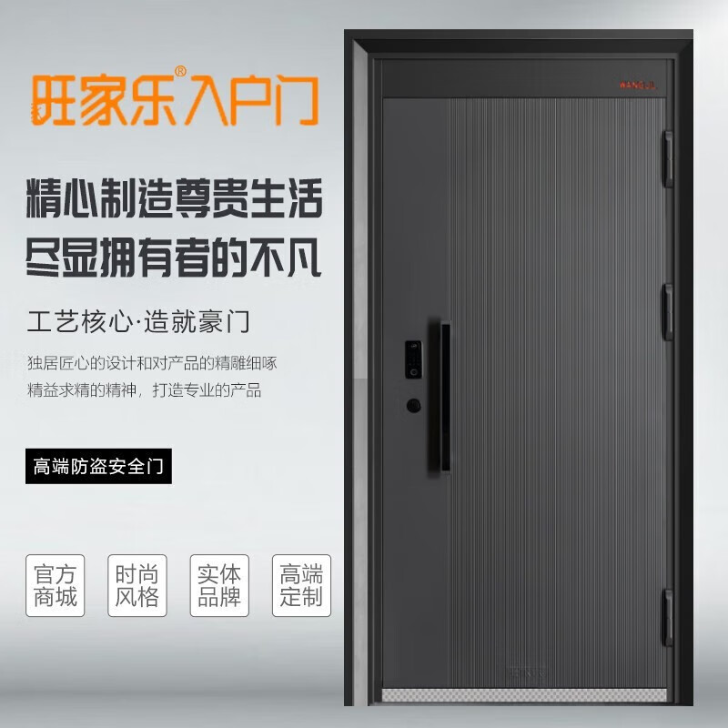 旺家乐(银色山泉)防盗门安全门 甲级家用入户大门门业