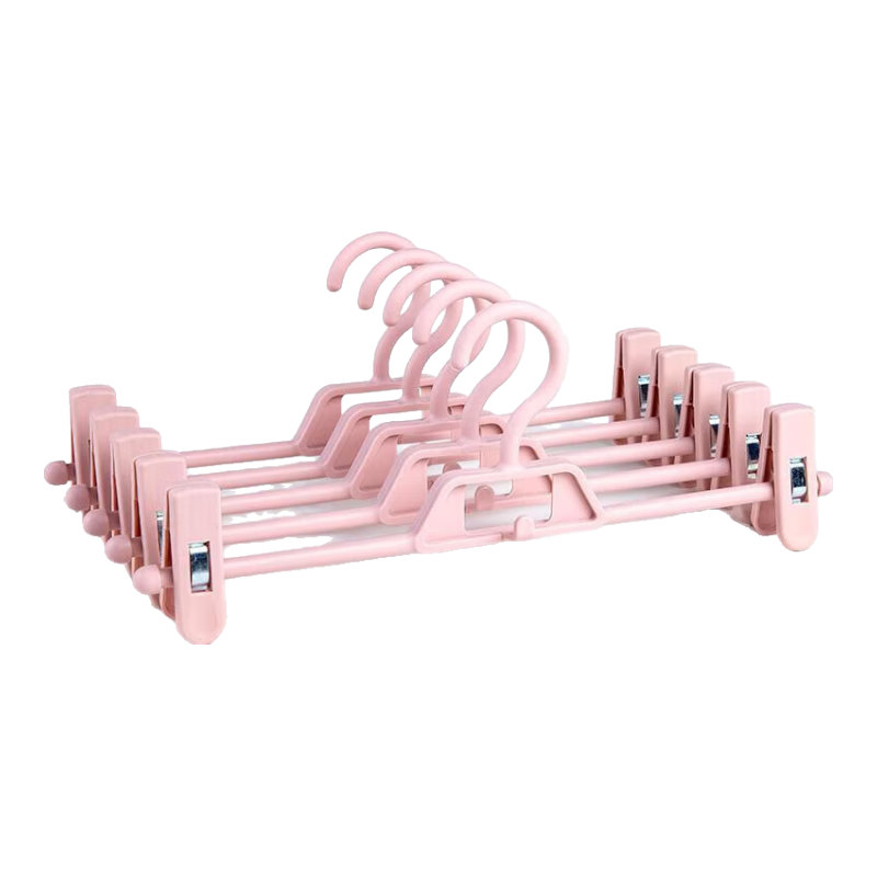 褲架褲夾女家用褲子衣架內(nèi)衣裙夾褲掛架旋轉(zhuǎn)鏈接收納 北歐粉 一個裝