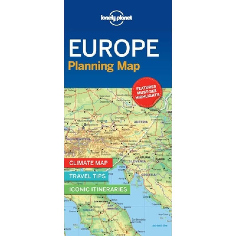 预订 Lonely Planet Europe Planning Map 1
