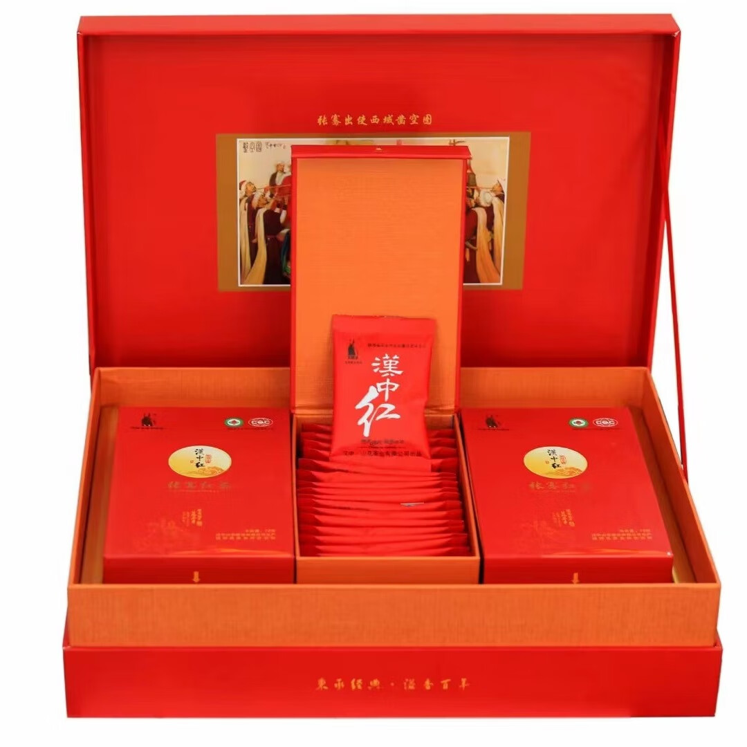 张骞张骞牌2023红茶 张骞红茶216g 送礼 礼盒装中国名茶春茶 红色