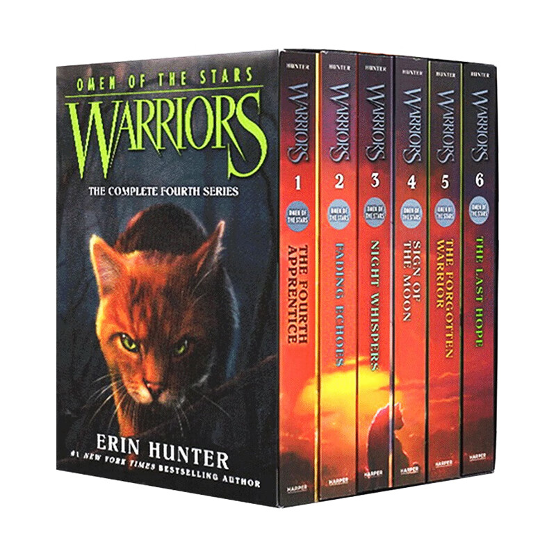 现货【英文原版进口】 猫武士七部曲6册 合集套装 Warriors奇幻小说 章节桥梁书 传奇的猫族 5-15岁儿童成长励志故事绘本 少儿英文小说 Harper Collins 猫武士四部曲6册
