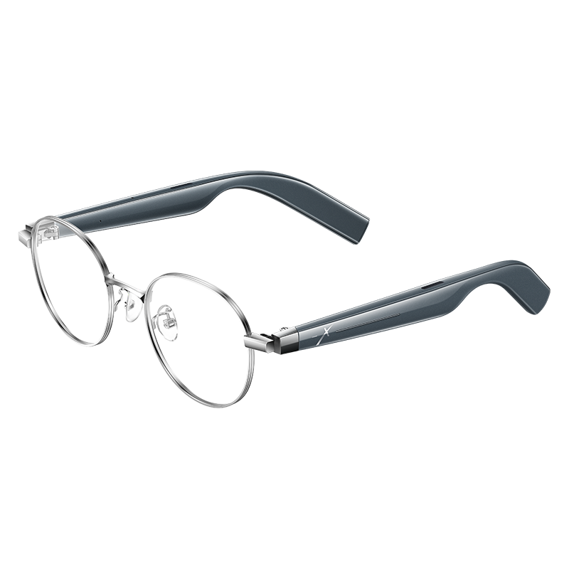 界环AI音频智能眼镜非AR  实时翻译 无线蓝牙耳机 DeepSeek 金属圆框款 星辰银 适配苹果手机