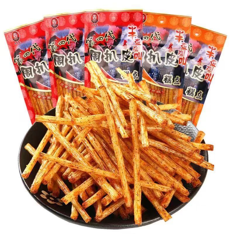 面筋麻辣零食四川特色8090后儿时怀旧小吃批发半夜鸡叫  周扒皮辣条