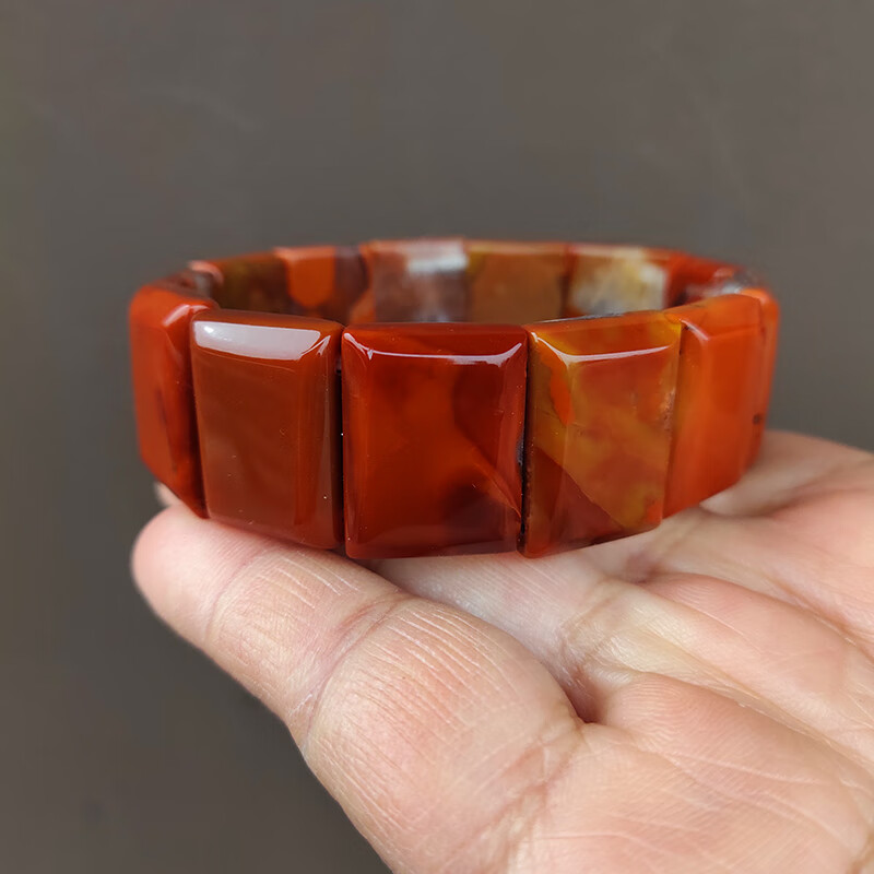 永红旺天然战国红玛瑙原石手牌手串男士民族风本命年手链情人节礼物