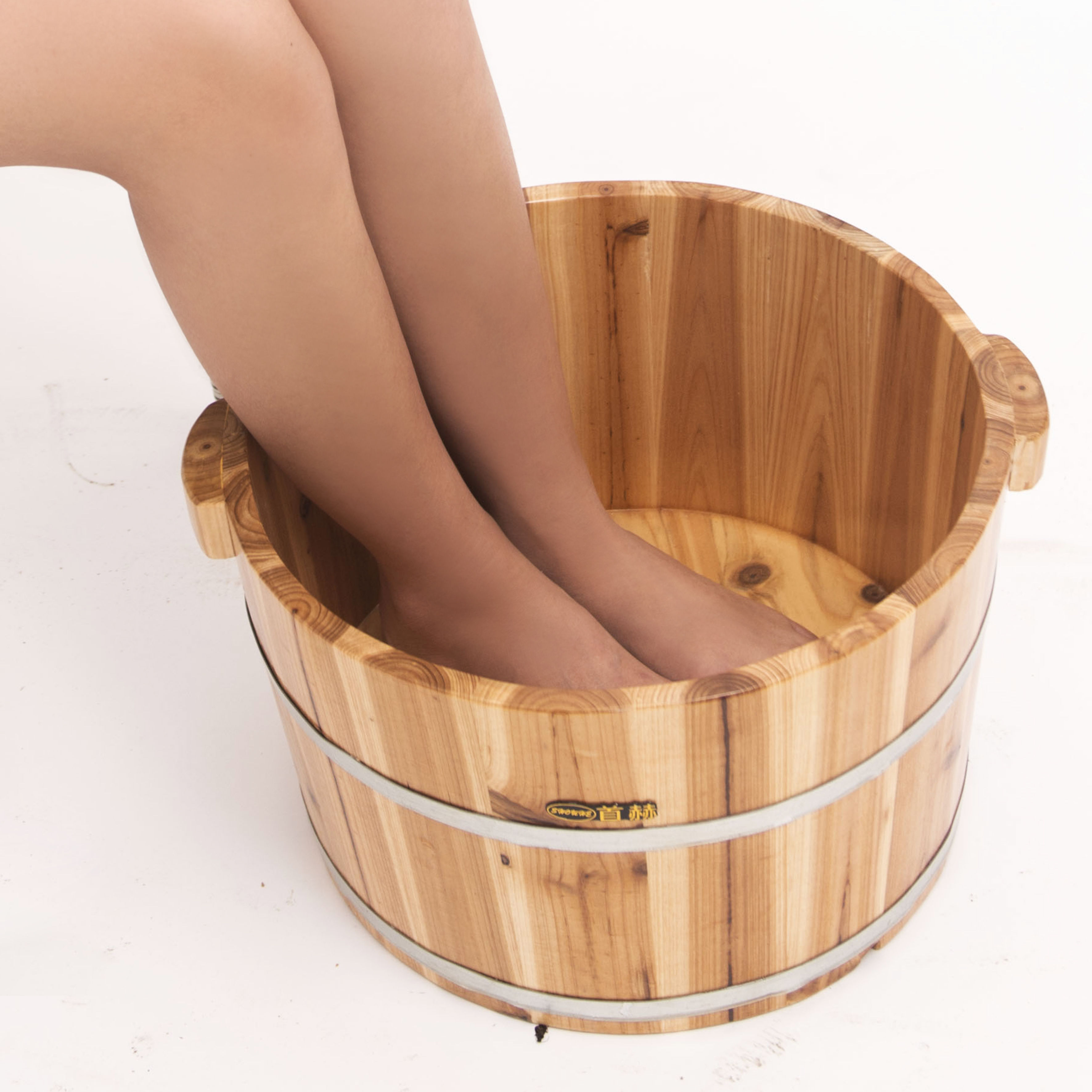 加热熏蒸桶恒温足浴桶高深过膝盖洗脚桶家用木质过小腿泡脚桶成人 平