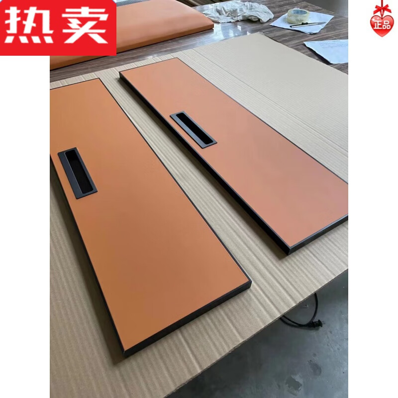 缦宛木极简衣柜皮革门定制门门高端轻奢六面车线皮质门板硬包的的