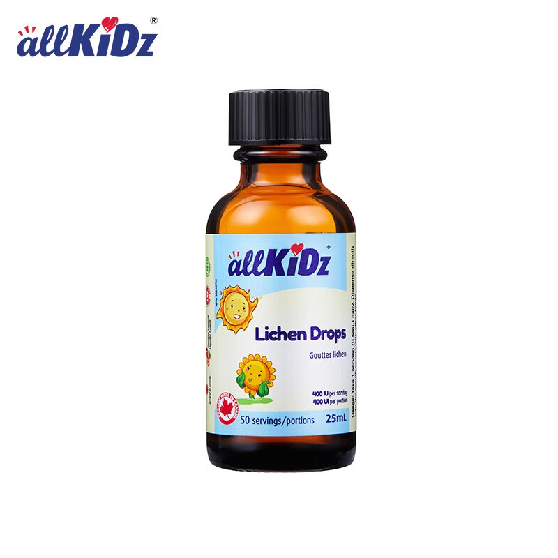 allkiDzAllkidz 地衣滴液饮品25ml儿童液体维生素D3VD3滴剂 1瓶装