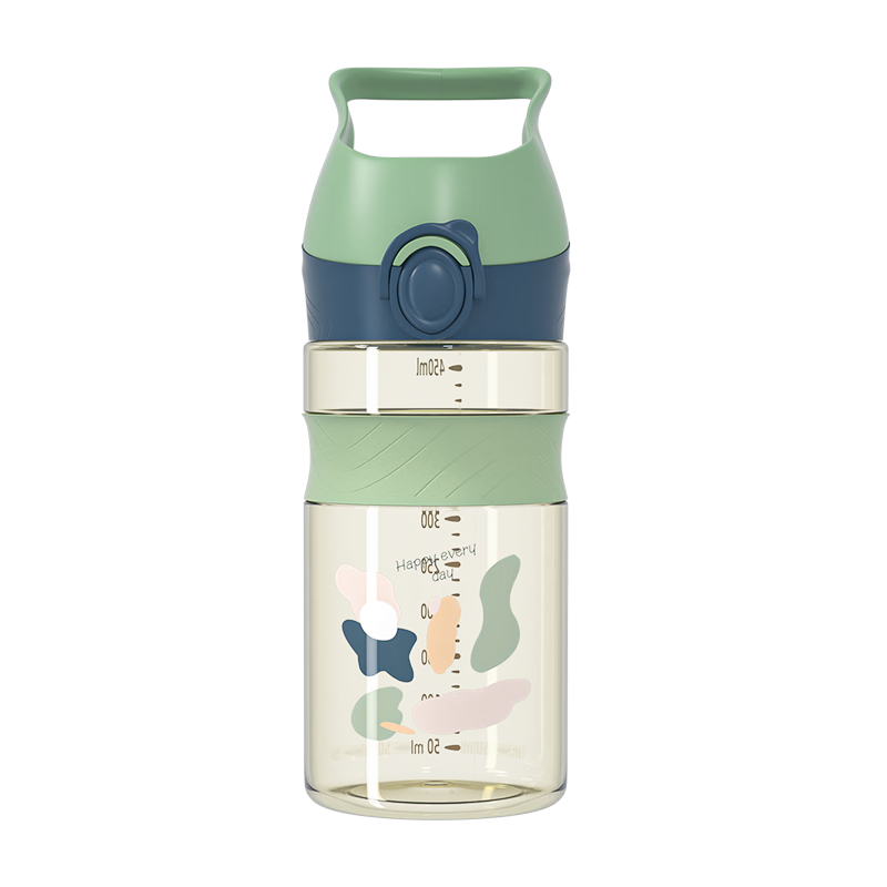 ANDYBABY兒童水杯夏季PPSU吸管奶瓶幼兒園外出上學(xué)專(zhuān)用直飲杯大寶寶喝水壺 藕粉色 420ml 【贈直飲蓋+吸嘴】