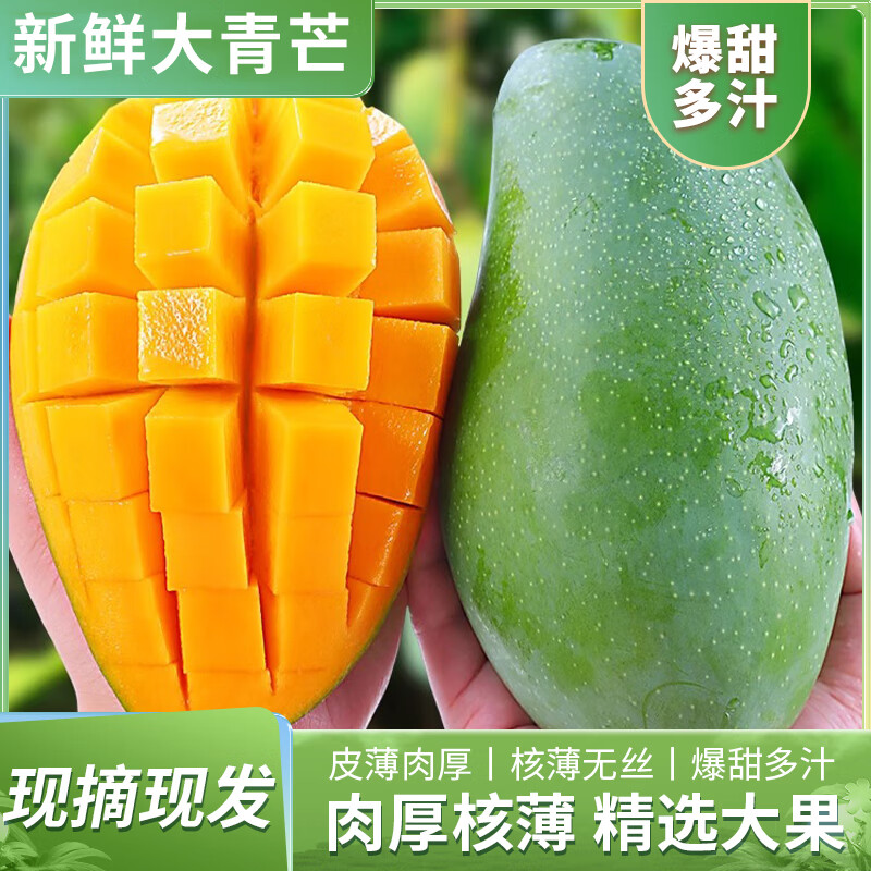 良知农哥四川攀枝花新鲜大青芒果 青皮芒果 当季水果 4.