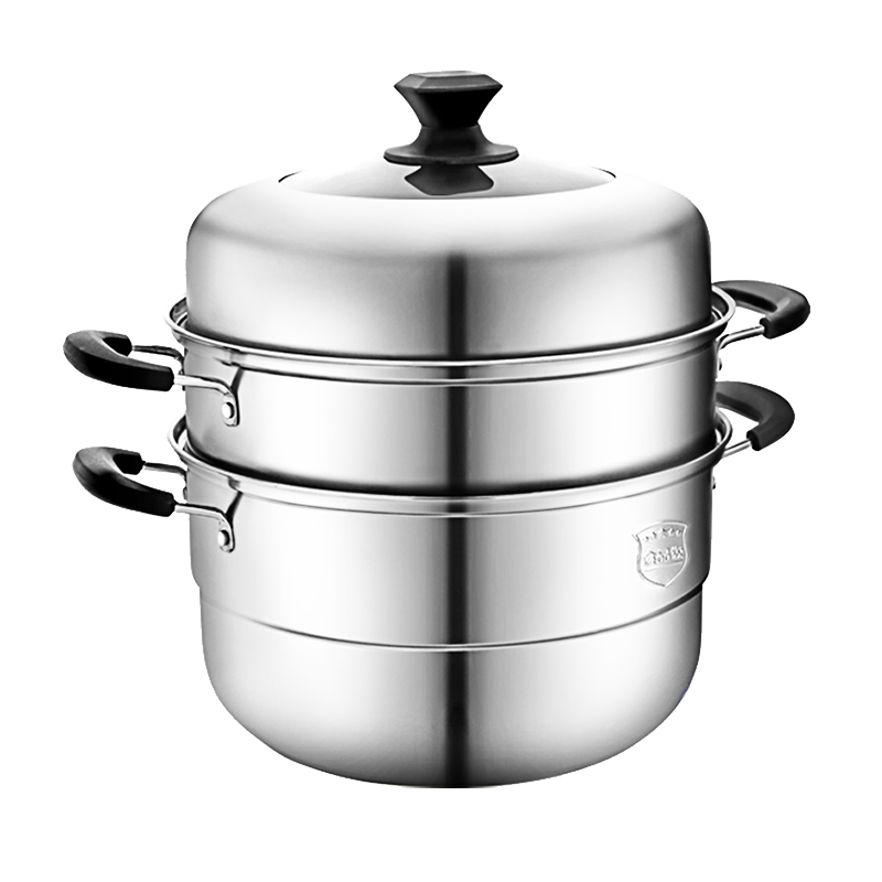 九阳（Joyoung）蒸锅内径30cm三层蒸锅复合底不锈钢汤锅家用蒸馒头包子高拱盖