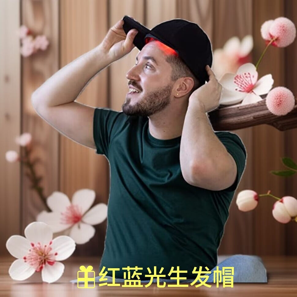 便携随身激光生发帽 lllt红外光激光生发仪650nm护发健发帽红蓝光 48