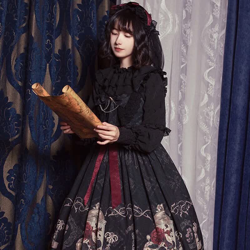 闪动少女（SHANDONGSHAONV）洛丽塔lolita裙子全款现货夜莺与玫瑰哥特风暗黑系吊带连衣裙茶会 默认 L码90斤到110斤高性价比高么？