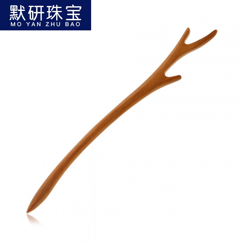 【默研】抖音同款网红一鹿有你桃木发簪旗袍汉服鹿角簪子配饰送闺蜜发