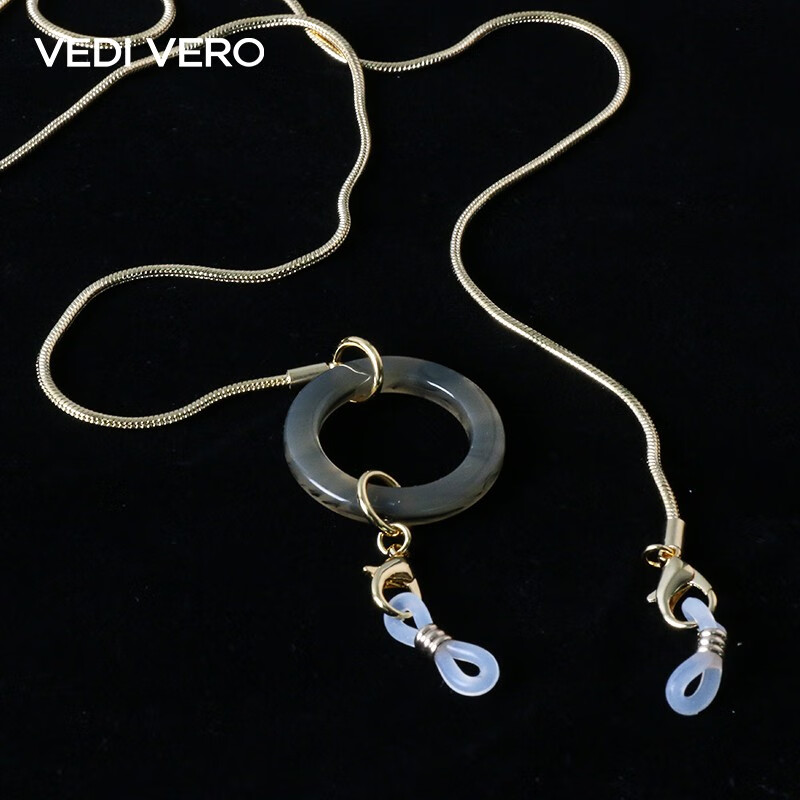 VEDI VERO 眼镜链条挂脖复古眼镜配件金属时尚装饰链创意简约防滑挂绳 VVAC5/GD 银色