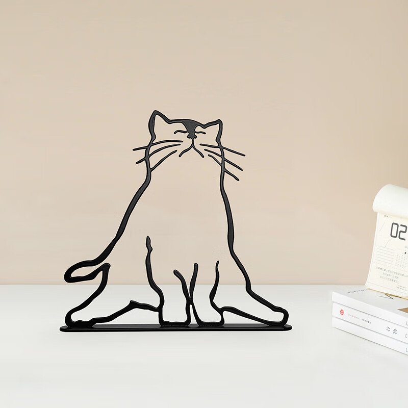 猫咪桌面装饰摆件书桌书架创意工艺品生日礼物乔迁新居礼品 艺术猫