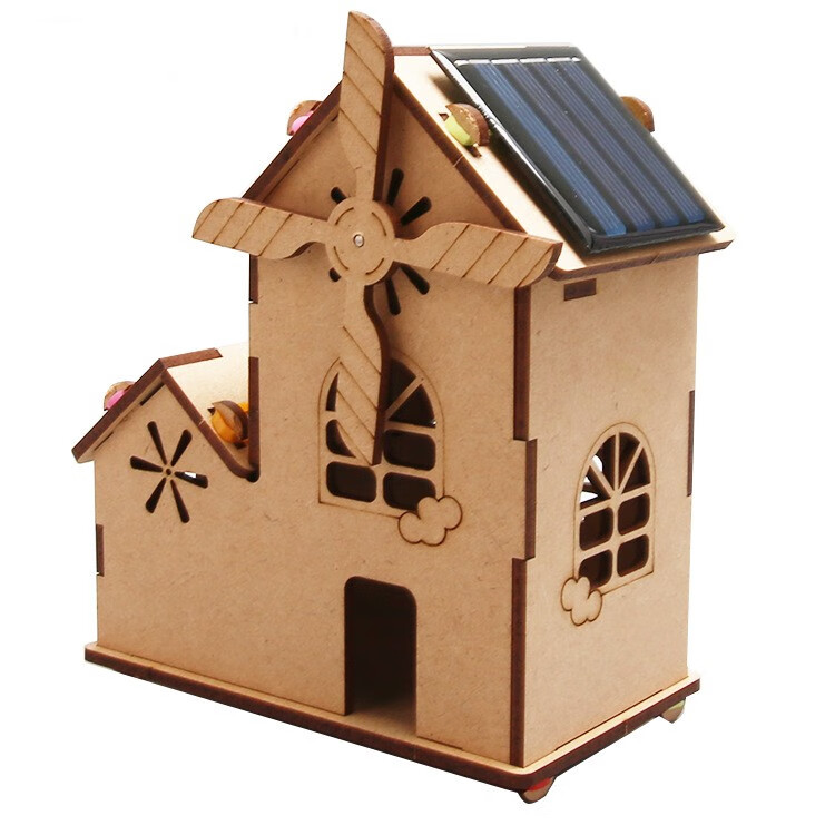 达闻西diy太阳能小屋科学实验儿童礼物手工小制作小学生幼儿园玩具 太阳能小屋