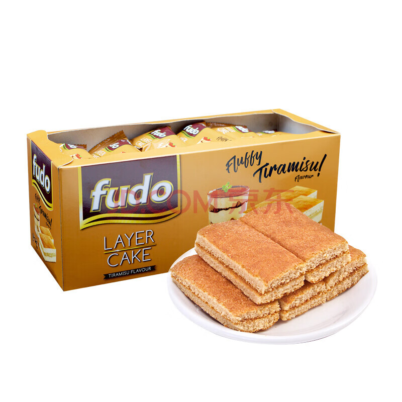 福多（fudo）马来西亚进口提拉米苏味24枚休闲零食网红蛋糕432g整盒装