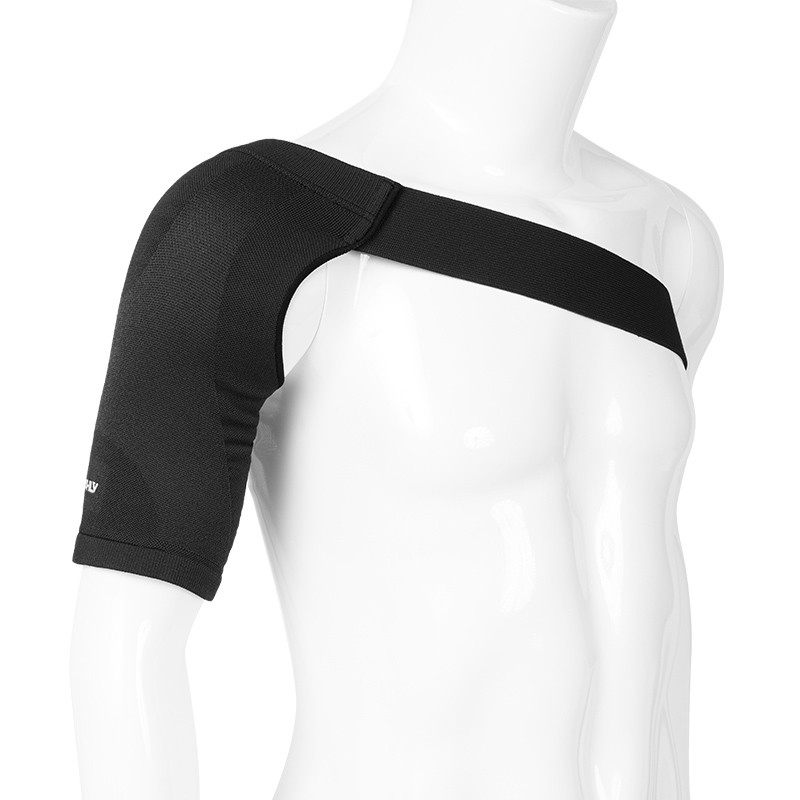 D&M日本护肩膀运动健身肩周防护男女透气加压运动护具男女通用护肩套原装进口黑色L胸围(86-96cm)
