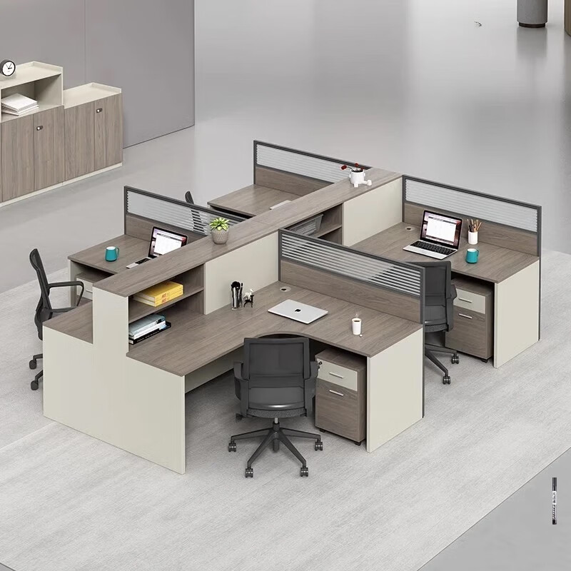 板冉职员办公桌椅组合简约现代员工2/4/6人工位屏风卡座办公