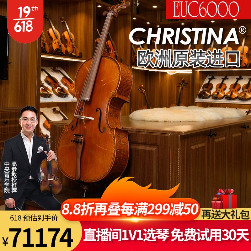 克莉丝蒂娜（Christina）欧洲原装进口手工大提琴EUC6000专业舞台演奏收藏级珍藏成人乐器 如图 4/4