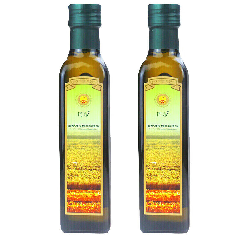 国珍冷榨亚麻籽油250ml/瓶 2瓶