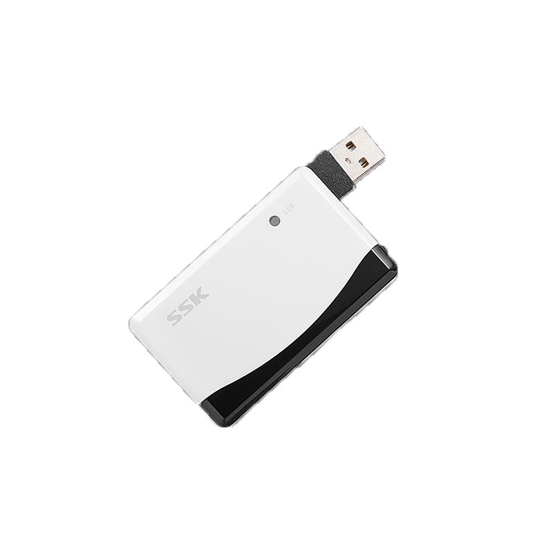 SSK飚王 读卡器多功能USB 2.0高速读取 支持SD,TF,CF,MS 型相机行车记录仪安防监控内存卡单口SCRM057