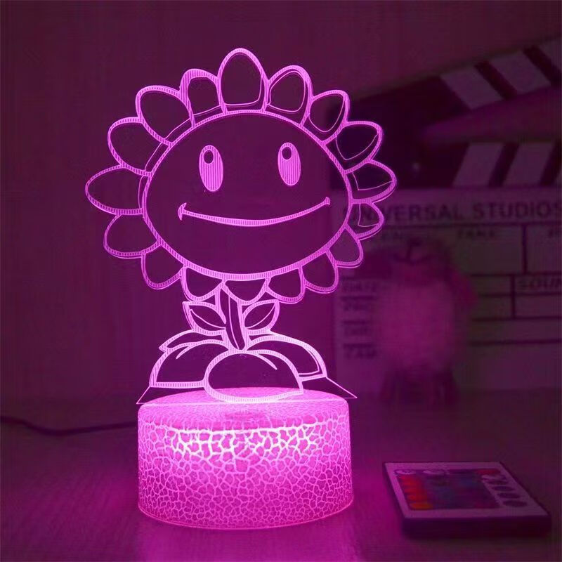 植物大战僵尸夜灯 usb小夜灯游戏植物大战僵尸周边玩具手办摆件卧室灯