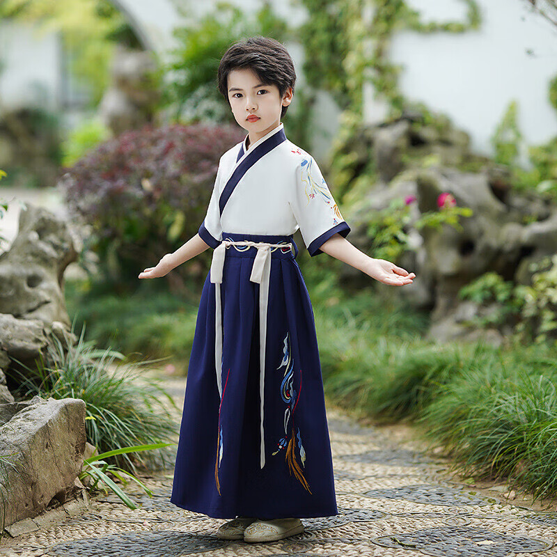 儿童汉服男童新款古装唐装春夏新款中国风男孩国学服演出服表演服