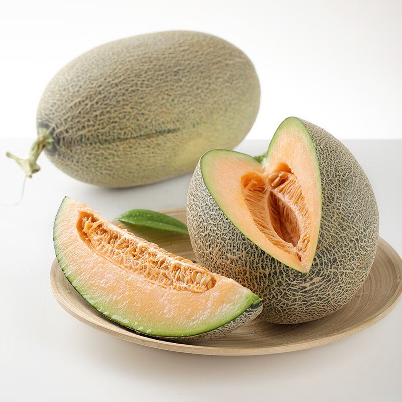 美味香遇哈密瓜 网纹晓蜜25号蜜瓜 新鲜水果脆甜多汁 整箱5斤 净重4.