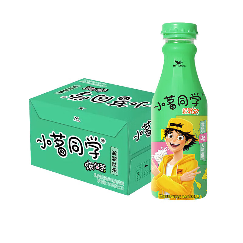 统一小茗同学冷泡茶 绿茶柠檬茶整箱装 茶饮料 多口味 溜溜哒茶480ml*