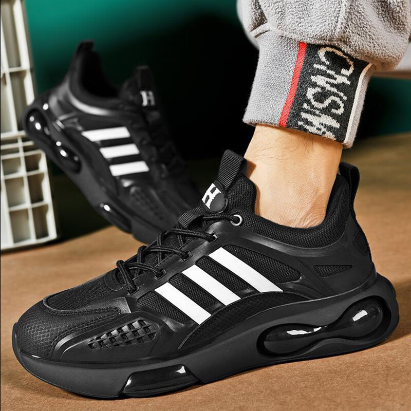 孚尼奴(funinu)曼巴新款黑武士运动休闲潮鞋弹力气垫时尚男鞋透气舒适