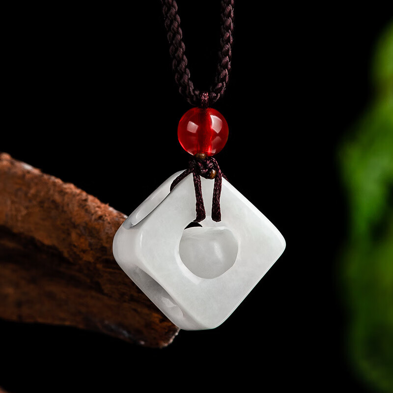 语森忆缅甸a货翡翠玲珑筛子吊坠玉石挂件花件男女款玉坠情侣送礼 翡翠