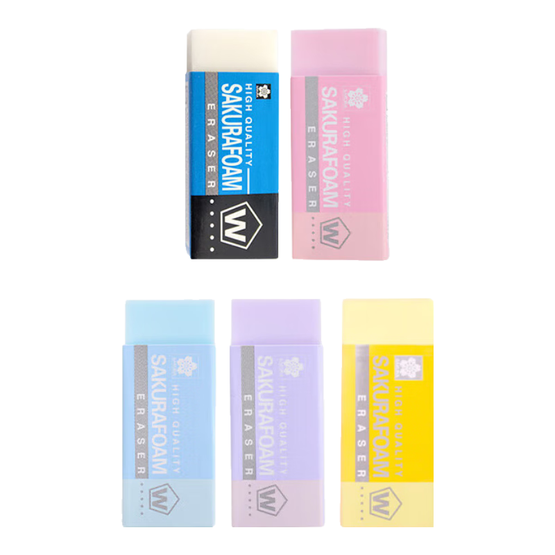 樱花(SAKURA)橡皮擦学生考试美术绘图 美术素描用女生推荐小号5块装