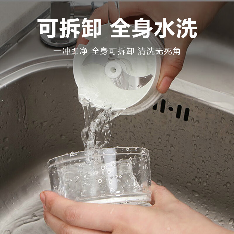 聚心尚品 厨房拉蒜器手动多功能料理机蒜泥压蒜器绞菜机蔬菜料理器 拉绳式丨白色【170ML】 1个