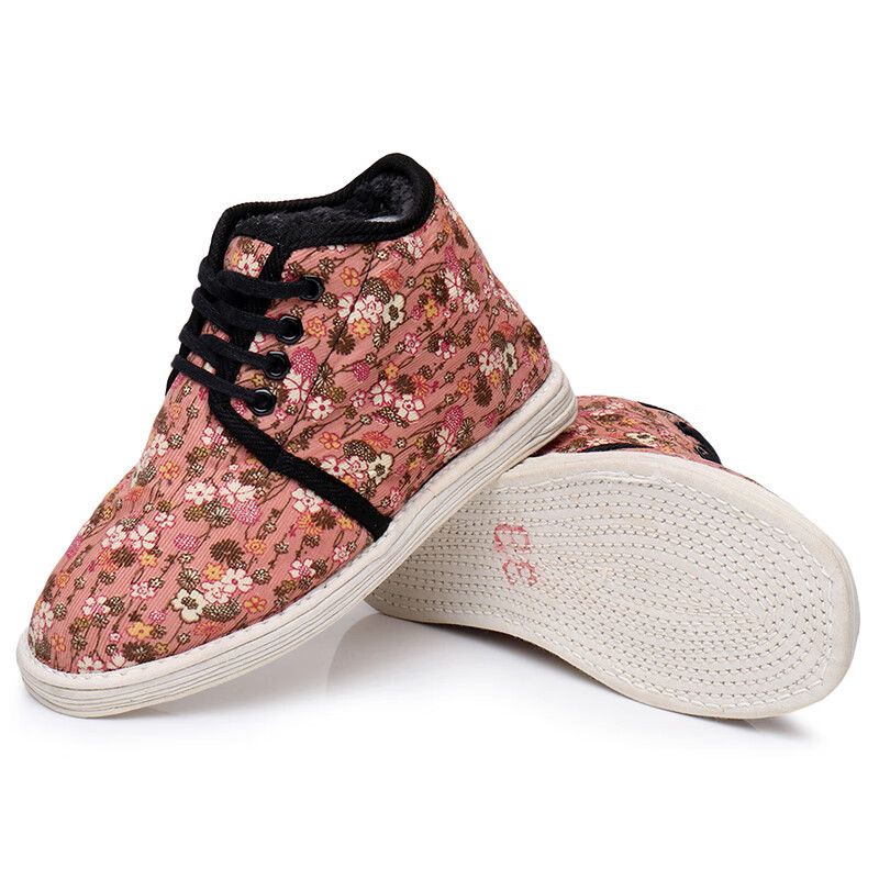 蜜凡苏 老北京纯手工千层底女棉鞋女冬季加绒保暖加厚防滑舒适棉花